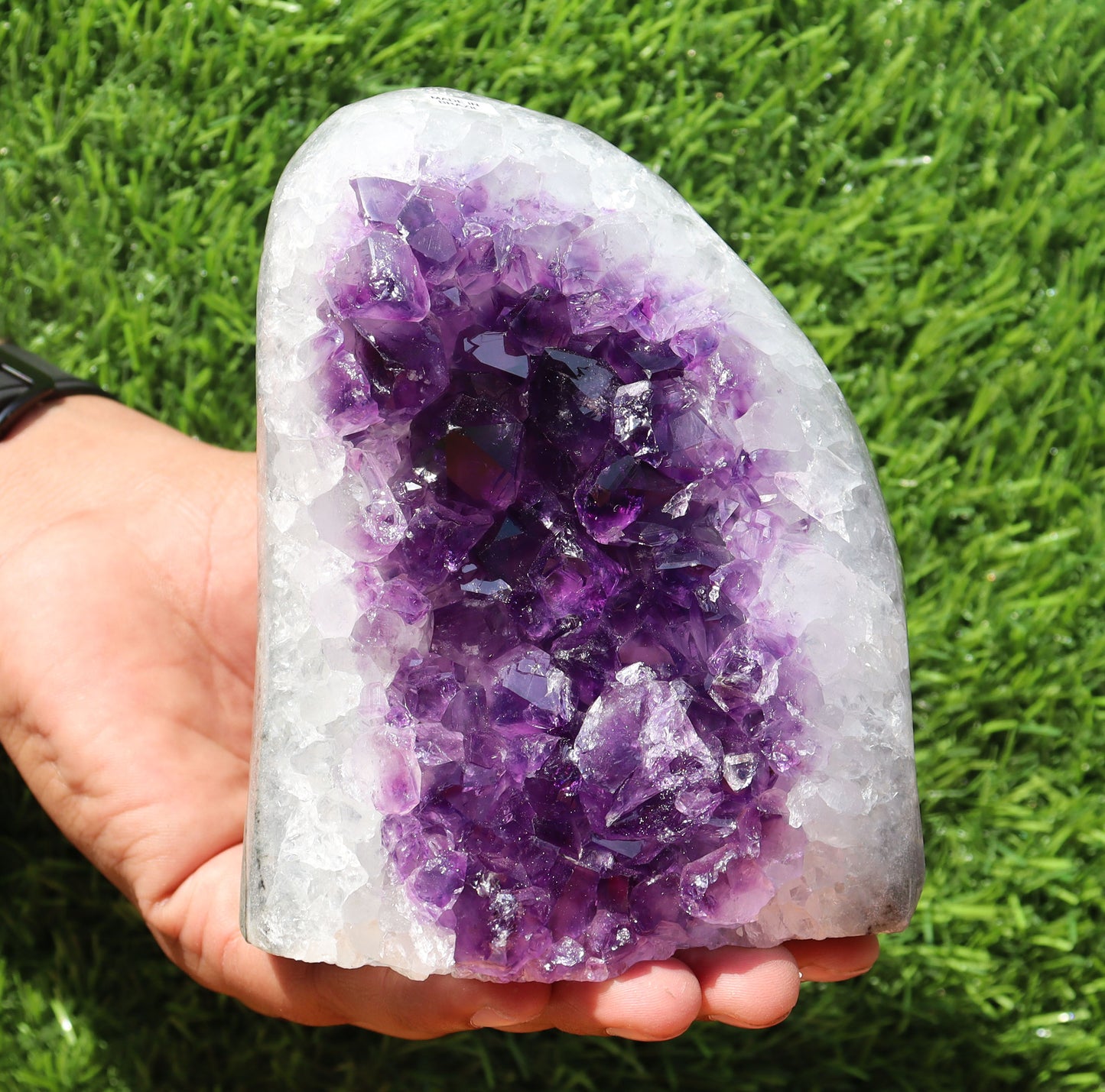 Amethyst Geode cathedral crystal cluster - 5X3.7X3.6 Inch(2.99Lb)