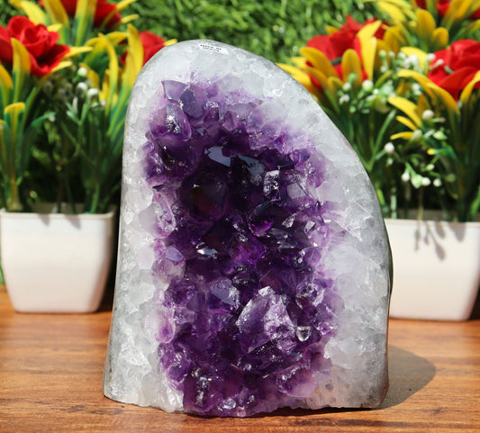 Amethyst Geode cathedral crystal cluster - 5X3.7X3.6 Inch(2.99Lb)