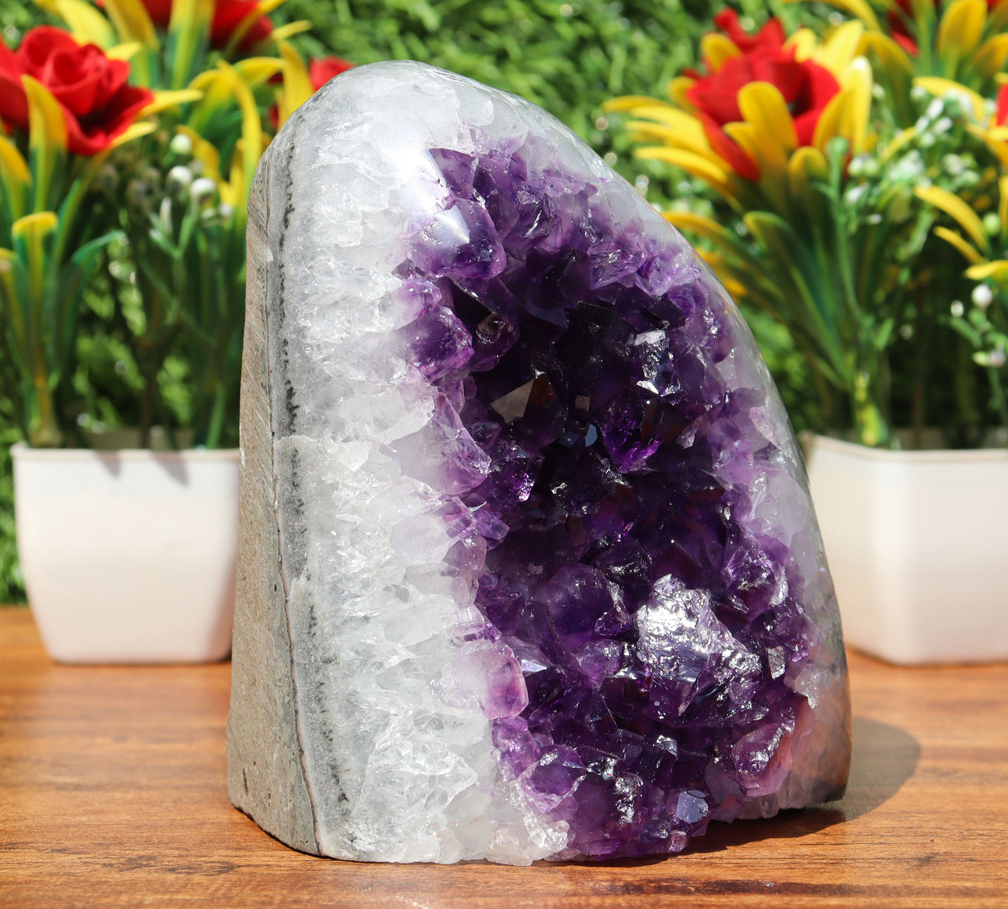 Amethyst Geode cathedral crystal cluster - 5X3.7X3.6 Inch(2.99Lb)