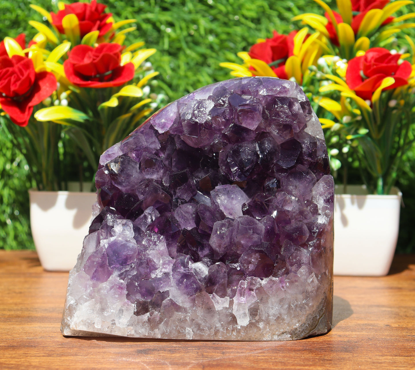 Amethyst Geode cathedral crystal cluster - 4.4X4.5X3 Inch(3.04Lb)