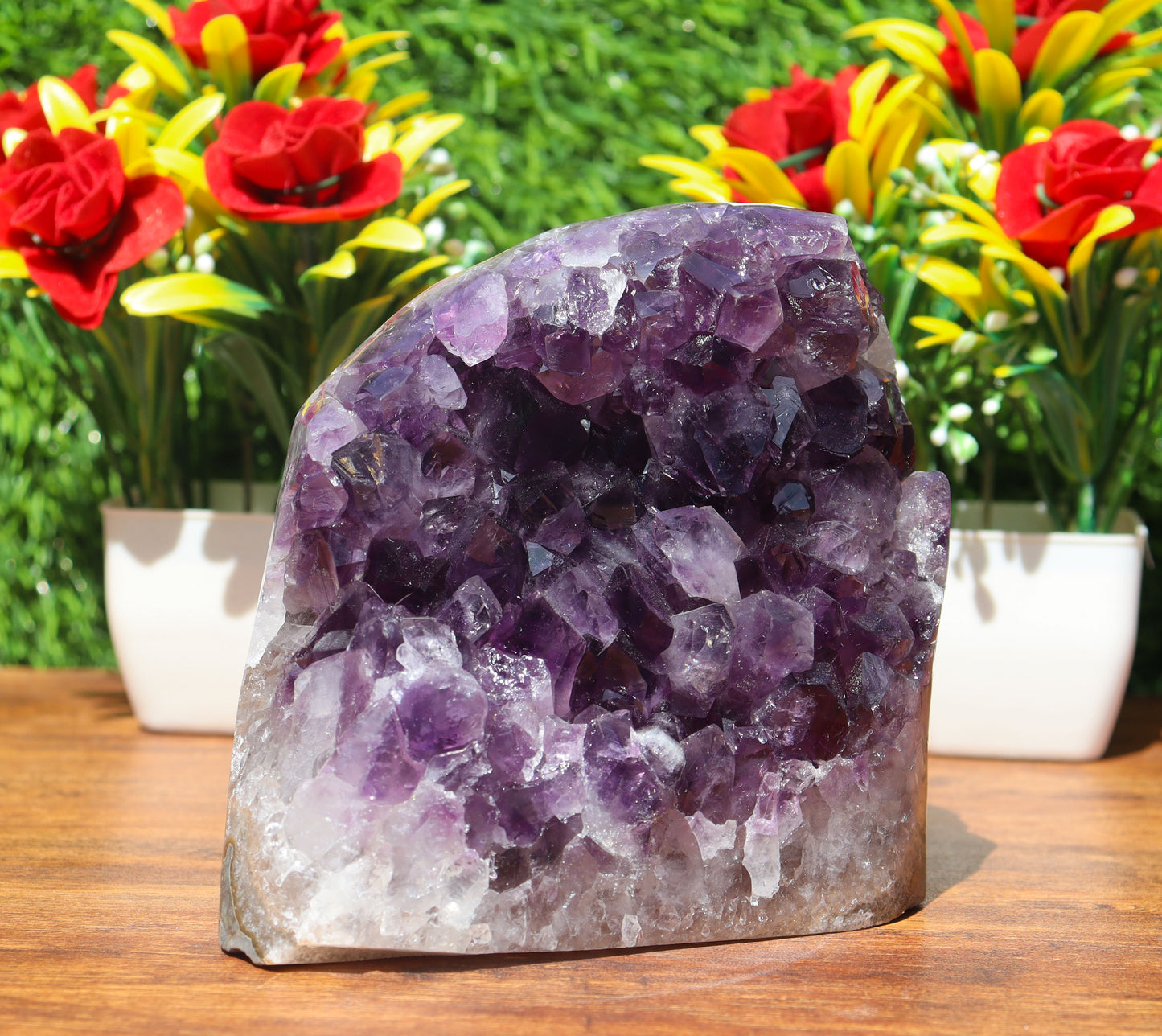 Amethyst Geode cathedral crystal cluster - 4.4X4.5X3 Inch(3.04Lb)
