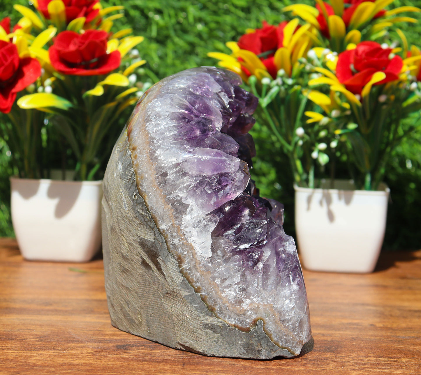 Amethyst Geode cathedral crystal cluster - 4.4X4.5X3 Inch(3.04Lb)