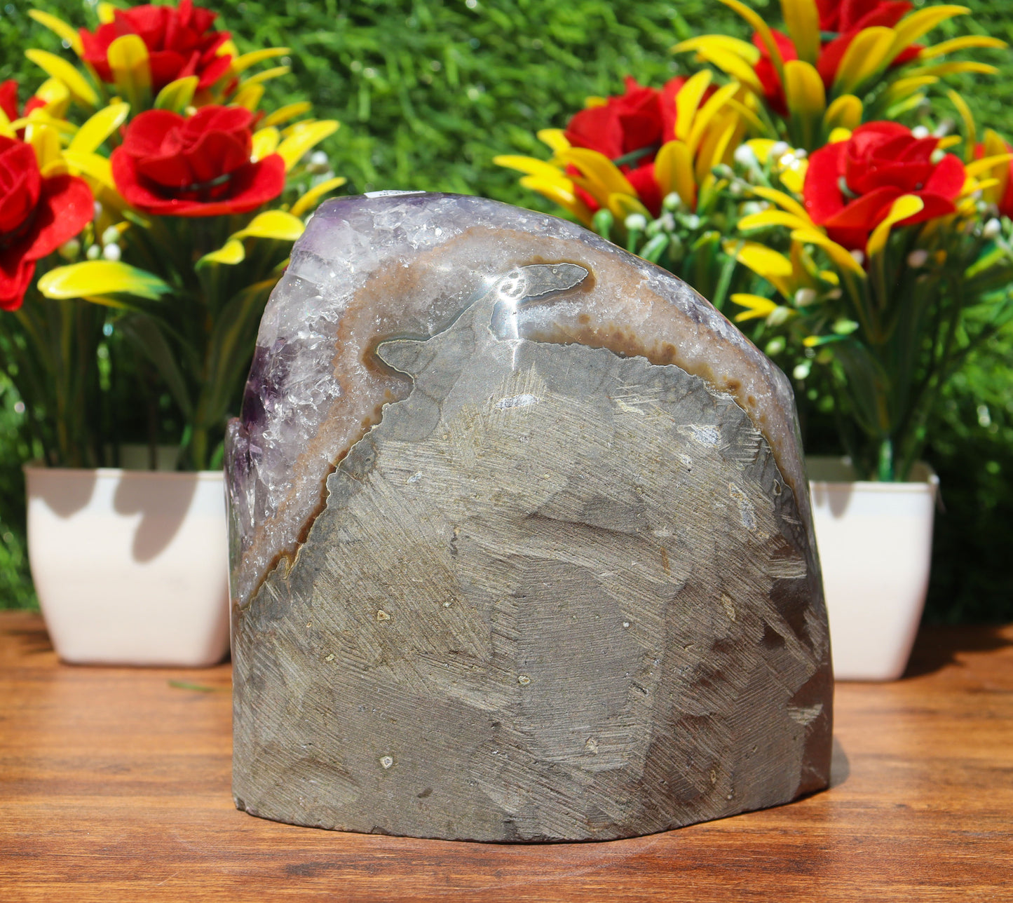 Amethyst Geode cathedral crystal cluster - 4.4X4.5X3 Inch(3.04Lb)
