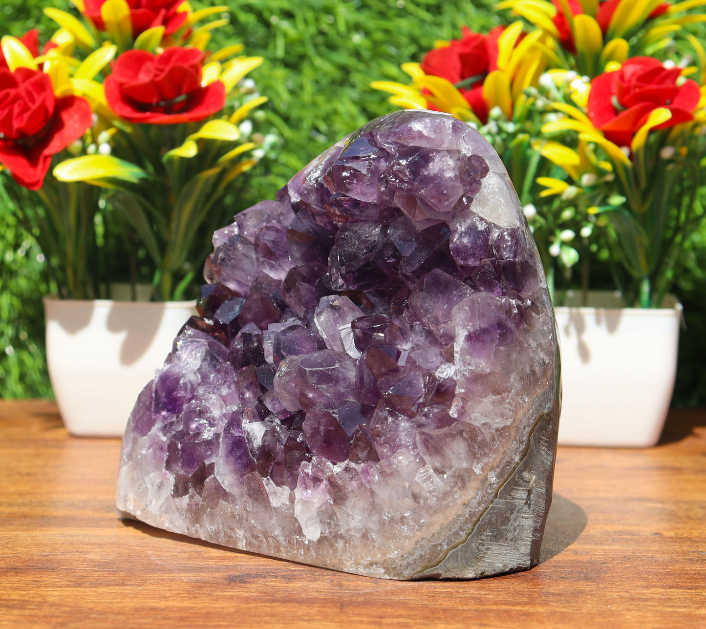 Amethyst Geode cathedral crystal cluster - 4.4X4.5X3 Inch(3.04Lb)