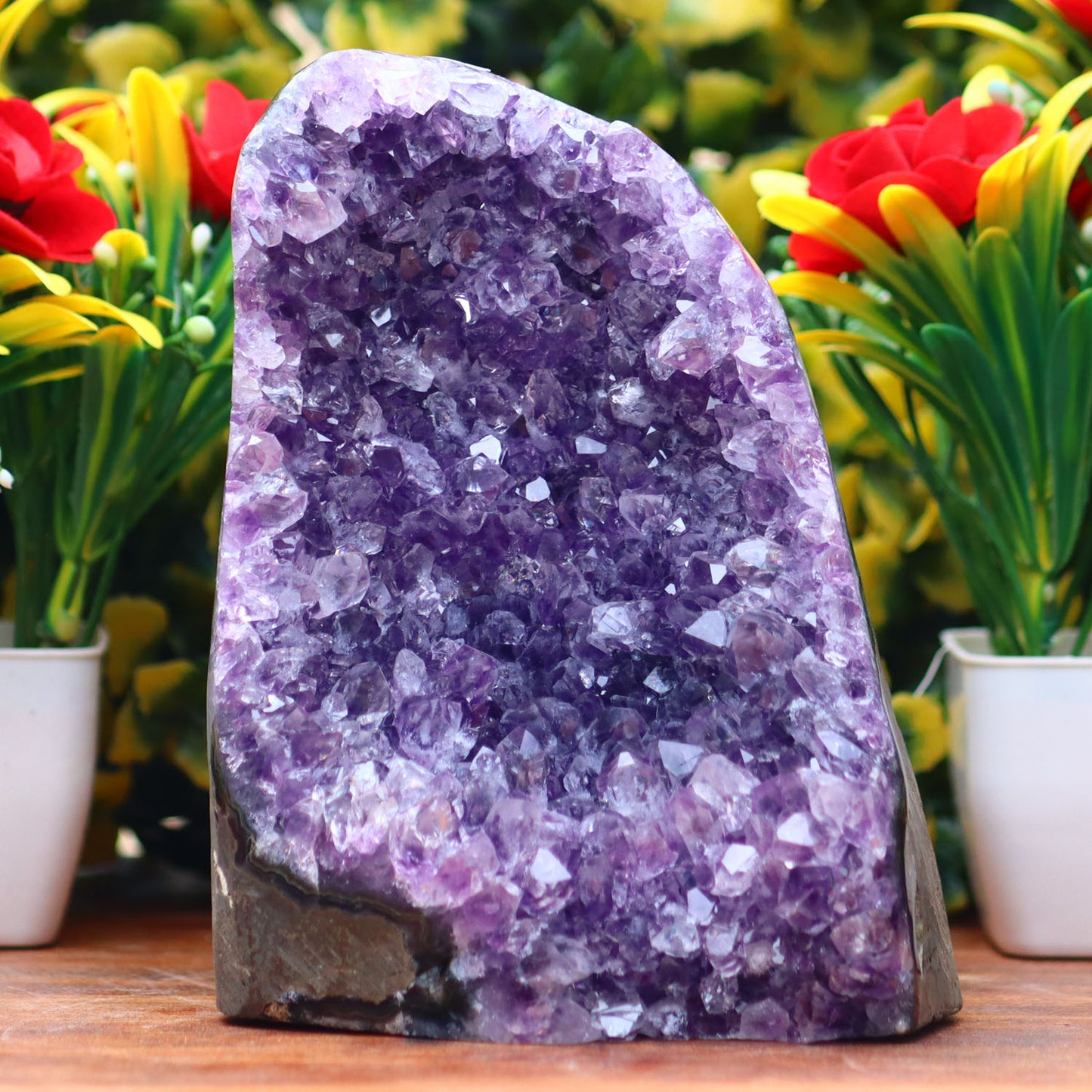 Amethyst Geode cathedral crystal cluster - 5.2X4X3.8 Inch(3.10Lb)