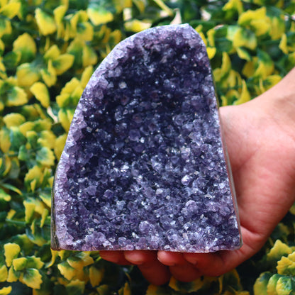 Amethyst Geode cathedral crystal cluster - 4.6X5.7X3.1 Inch(3.12Lb)
