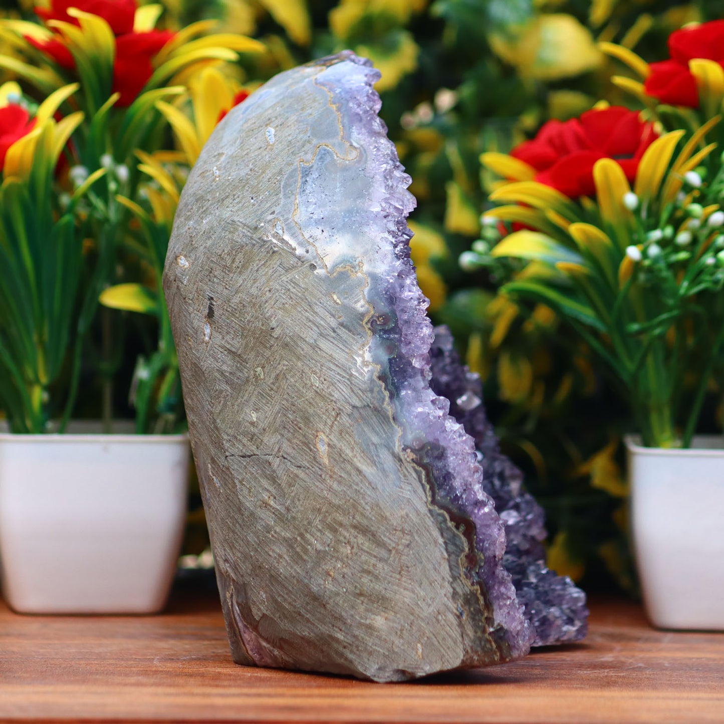 Amethyst Geode cathedral crystal cluster - 4.6X5.7X3.1 Inch(3.12Lb)