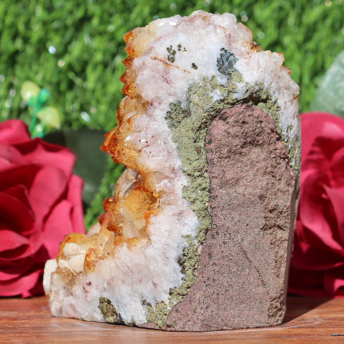 Citrine Geode cathedral crystal cluster - 4.9X3.1X5 Inch(2.46Lb)