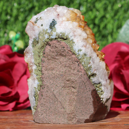 Citrine Geode cathedral crystal cluster - 4.9X3.1X5 Inch(2.46Lb)