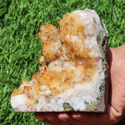 Citrine Geode cathedral crystal cluster - 4.9X3.1X5 Inch(2.46Lb)