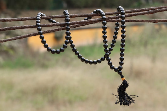 Black Tourmaline Prayer Beads | 108+1 beads | 8mm size | Spiritual Yoga Mala