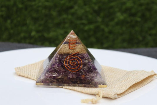 Amethyst Orgone Pyramid - Healing Energy Home Decor