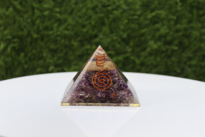 Amethyst Orgone Pyramid - Healing Energy Home Decor