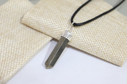 Pyrite Healing Pencil Bullet Pendant