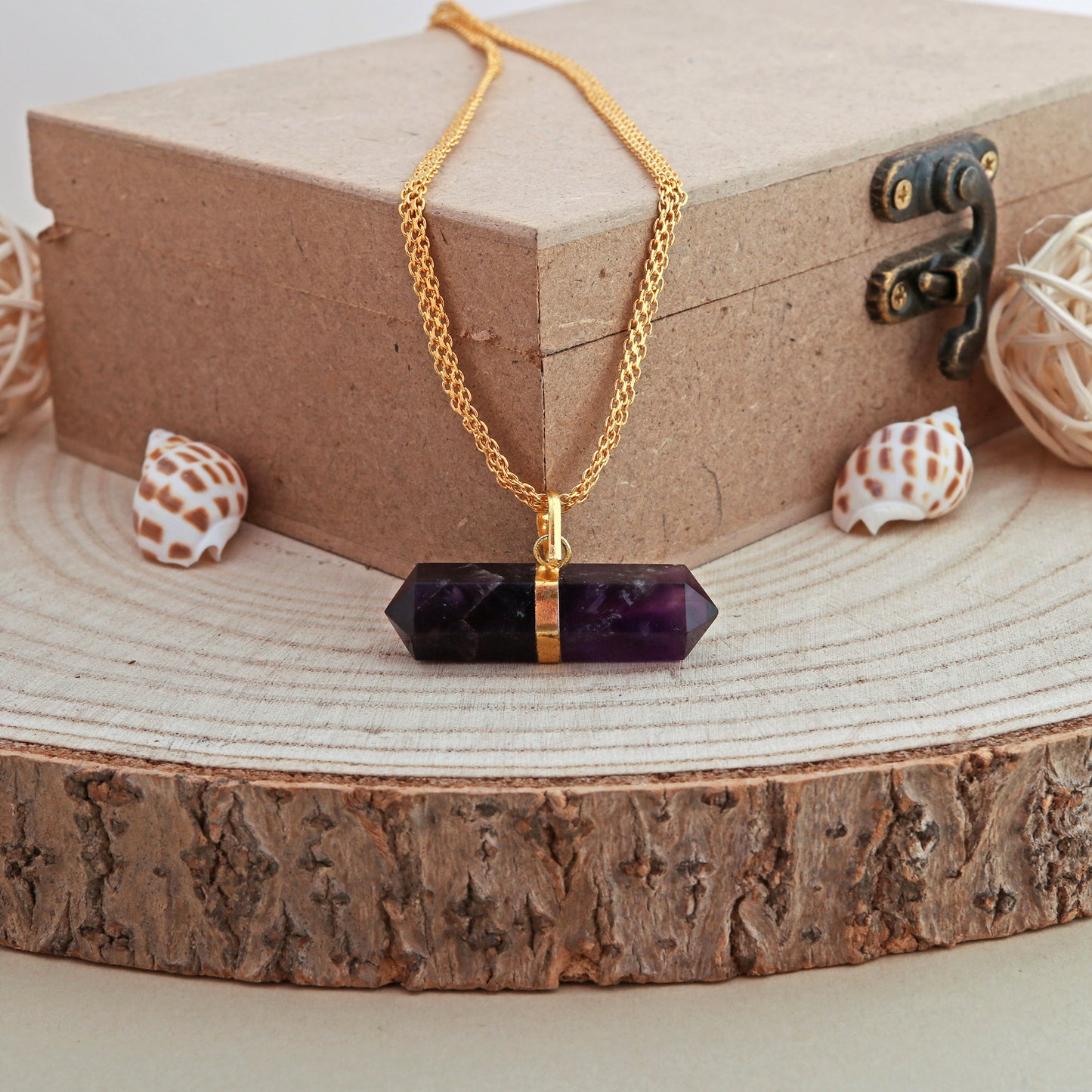 Purple Amethyst Double Terminated Pendant