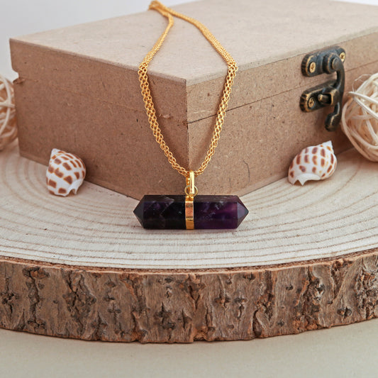Purple Amethyst Double Terminated Pendant