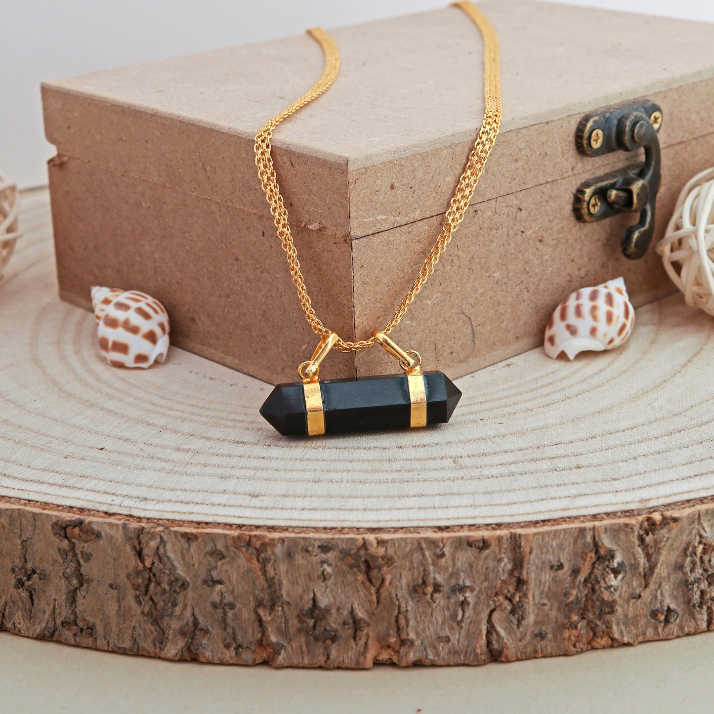 Black Tourmaline Double Terminated Pendant