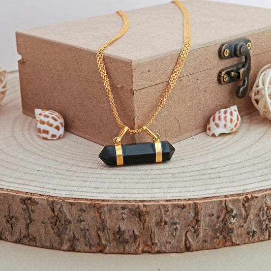 Black Tourmaline Double Terminated Pendant