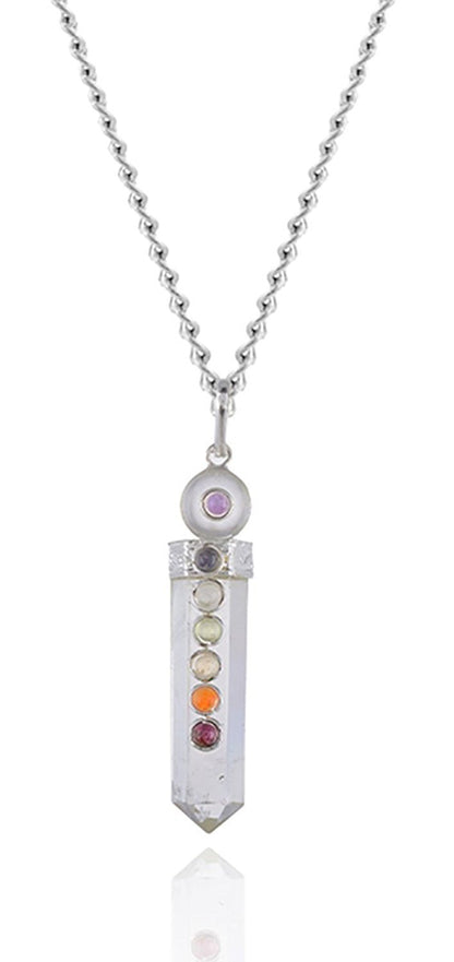 Quartz Sphatik Crystal Pendant - Seven Chakra