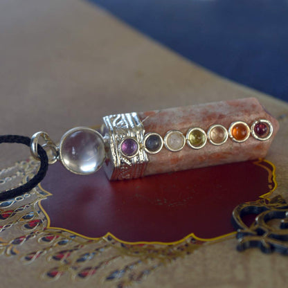 Sunstone Pendant - Seven Chakra