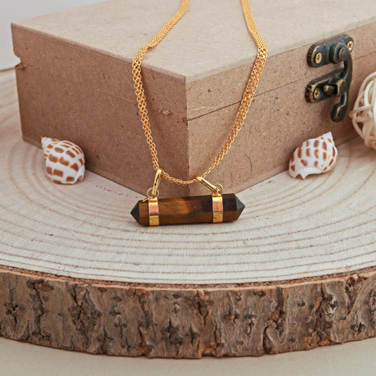 Tiger Eye Double Terminated Points Pendant