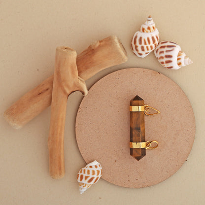 Tiger Eye Double Terminated Points Pendant