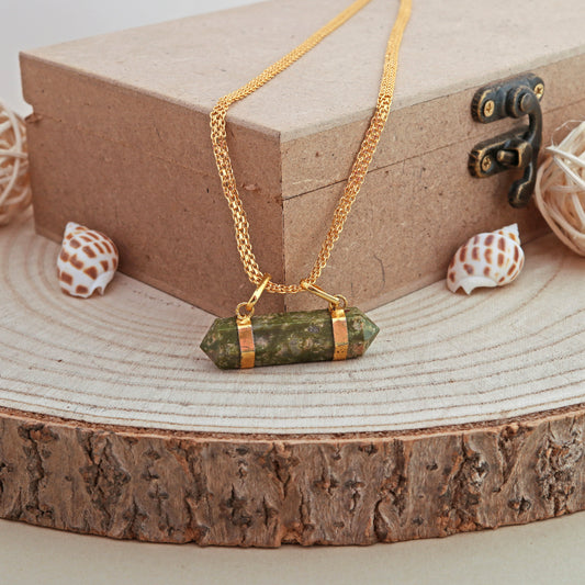 Unakite Double Terminated Pendant