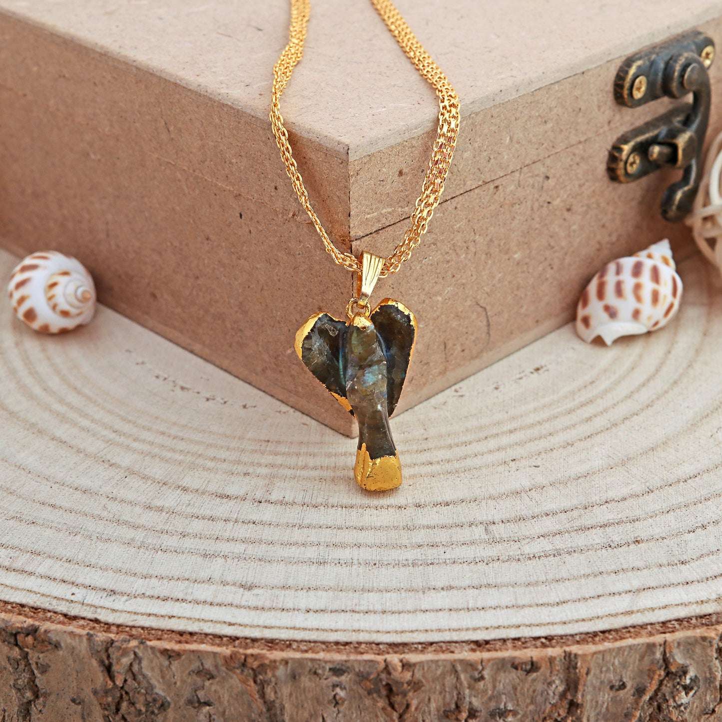 Labradorite Angel Pendant
