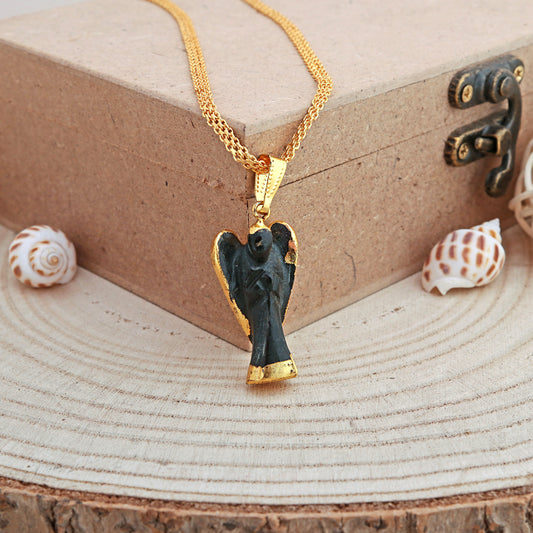 Black Tourmaline Angel Pendant