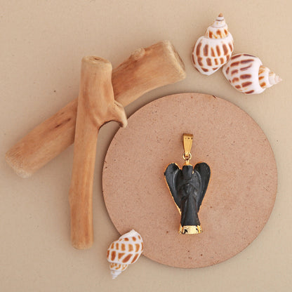 Black Tourmaline Angel Pendant