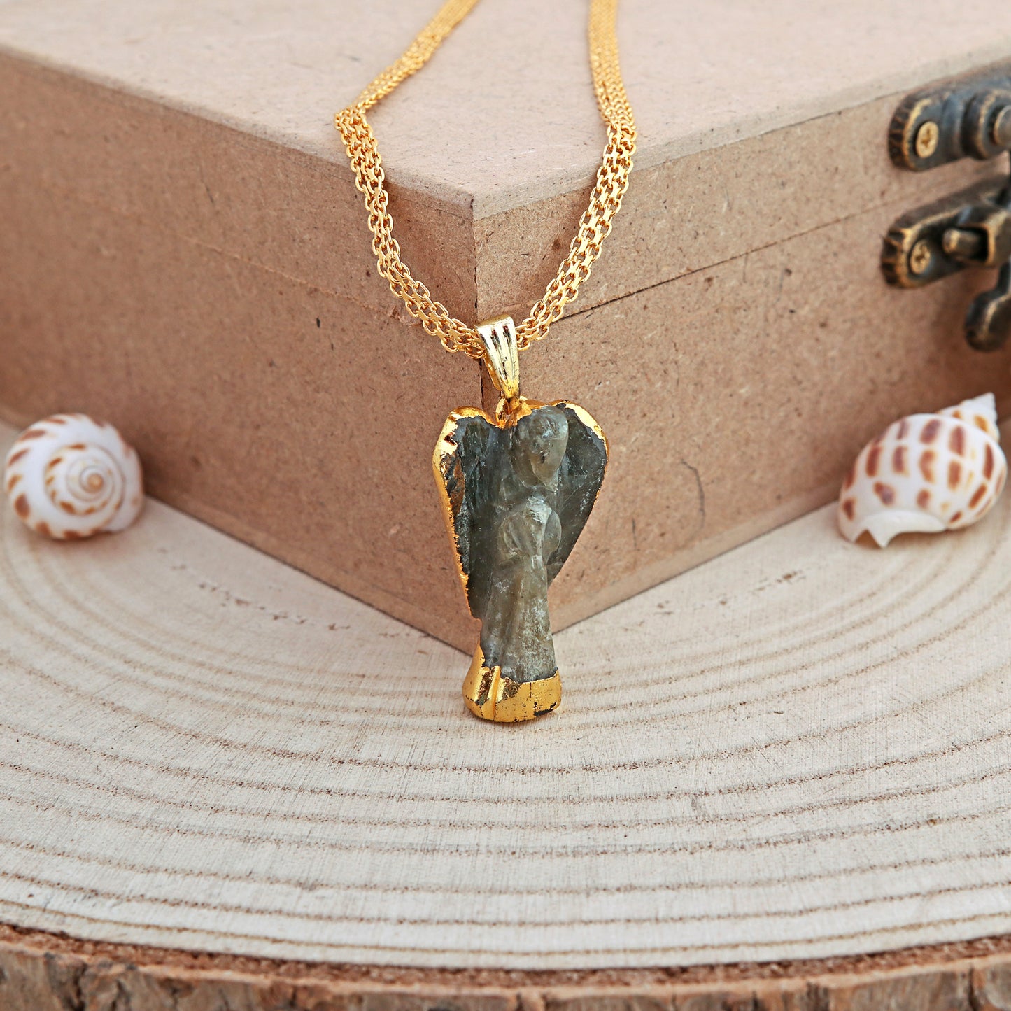 Labradorite Angel Pendant