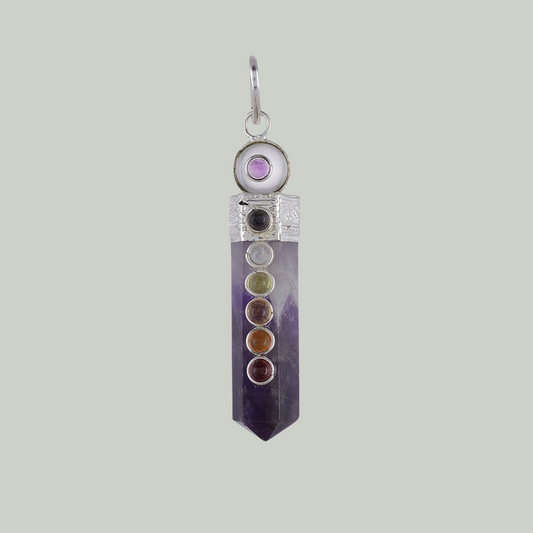 Purple Amethyst - Seven Chakra Pendant