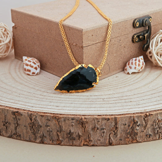 Black Tourmaline Arrowhead Pendant