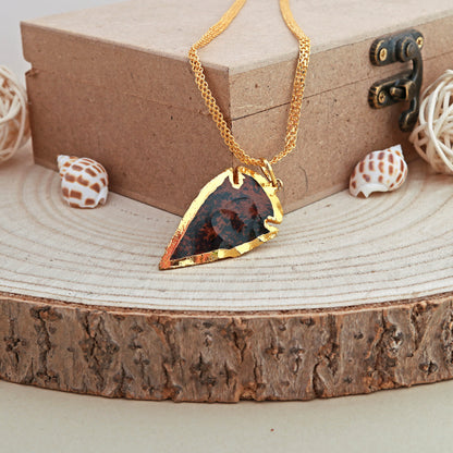 Mahogany Jasper Arrowhead Pendant