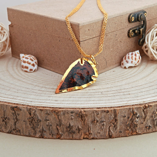 Mahogany Jasper Arrowhead Pendant