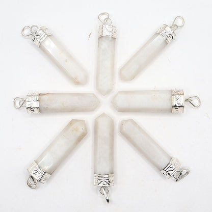 White Quartz Pencil Pendant - Bullet Typed