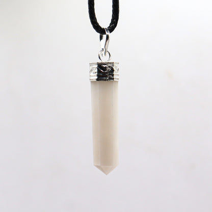 White Quartz Pencil Pendant - Bullet Typed