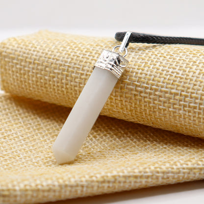 White Quartz Pencil Pendant - Bullet Typed