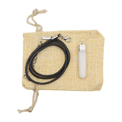 White Quartz Pencil Pendant - Bullet Typed
