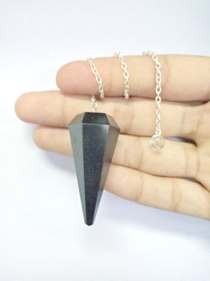 Black Tourmaline Crystal Stone Pendulum Dowser Crystal Pendulum Reiki Healing Crystal