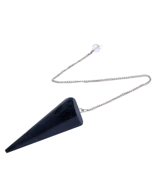 Black Tourmaline Prism Shaped Pendulum Dowser Crystal Pendulum Reiki Healing Crystal