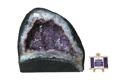Amethyst Geode cathedral crystal cluster - 9(H)X8.5(W)X5.5(L) Inch(19.294Lb)