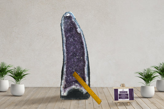Amethyst Geode cathedral crystal cluster - 22(H)X7(W)X8(L)Inch(39.75Lb)