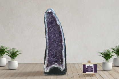 Amethyst Geode cathedral crystal cluster - 22(H)X7(W)X8(L)Inch(39.75Lb)