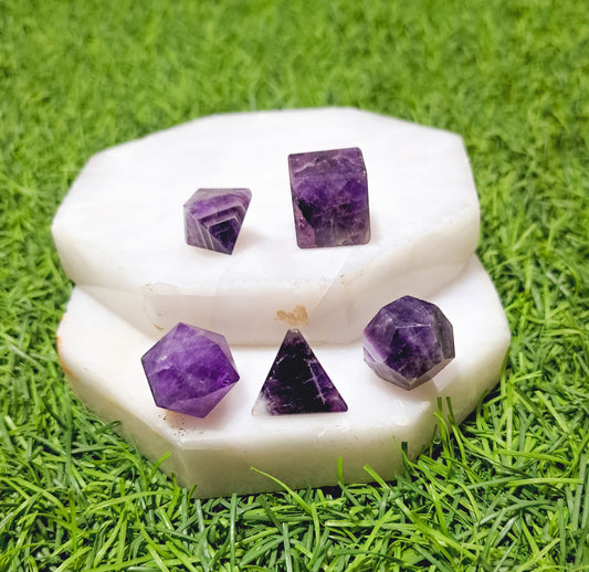 Amethyst Five Geometry Set Crystal Healing