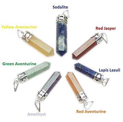 7 Chakra Pencil Pendant with Chain Pack of 7 Pieces