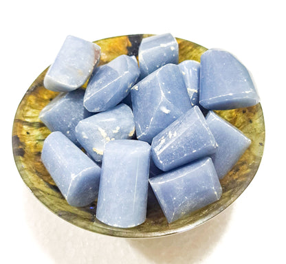 Angelite Tumbled|100GR |5-6Pc| |2.5-3 cm|Healing Tumbled Stones