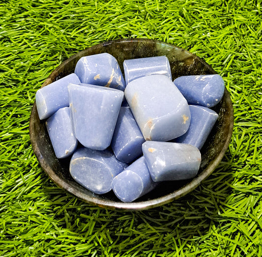 Angelite Tumbled|100GR |5-6Pc| |2.5-3 cm|Healing Tumbled Stones