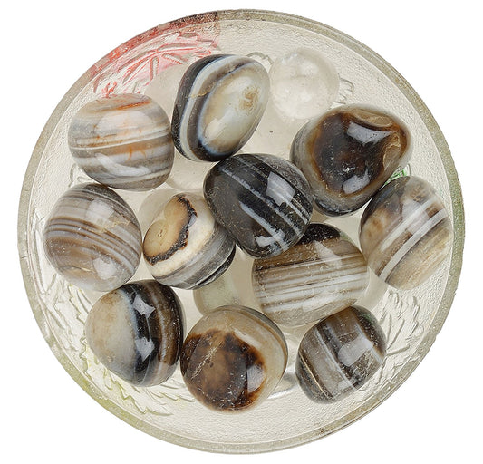 Black Banded Agate Tumbled|100GR |5-6Pc| |2.5-3 cm|Healing Tumbled Stones
