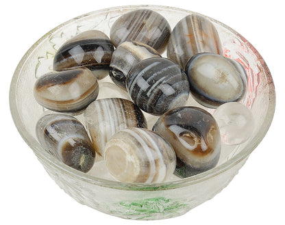 Black Banded Agate Tumbled|100GR |5-6Pc| |2.5-3 cm|Healing Tumbled Stones